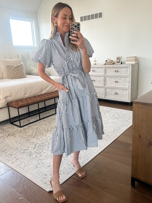 Navy Stripe Maxi Dress