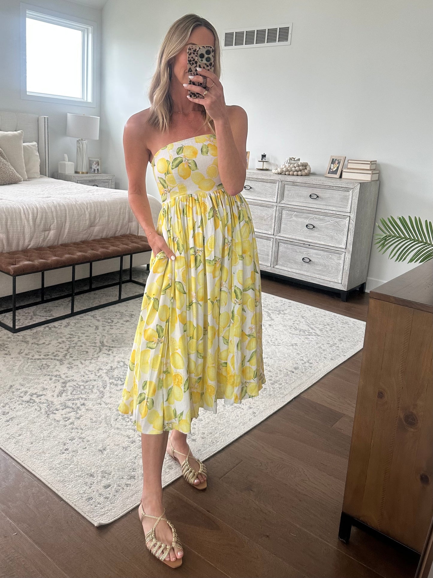 Lemon Strapless Dress