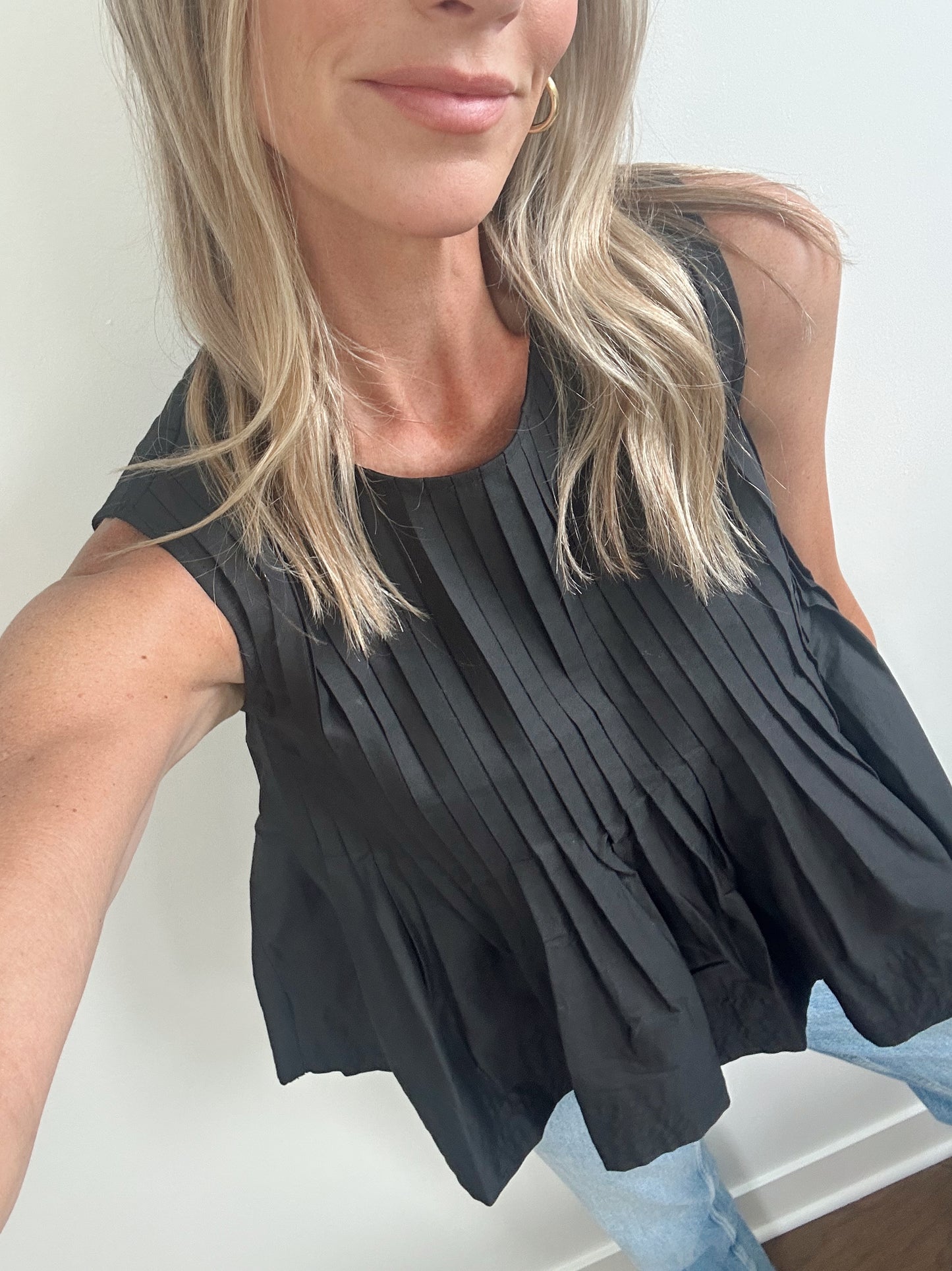 Black Pleated Tank