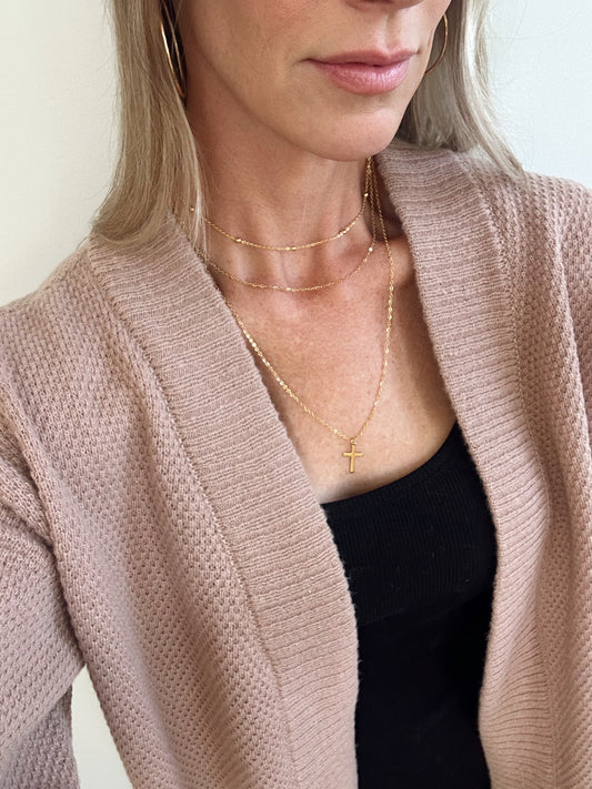 Three Strand Cross Necklace