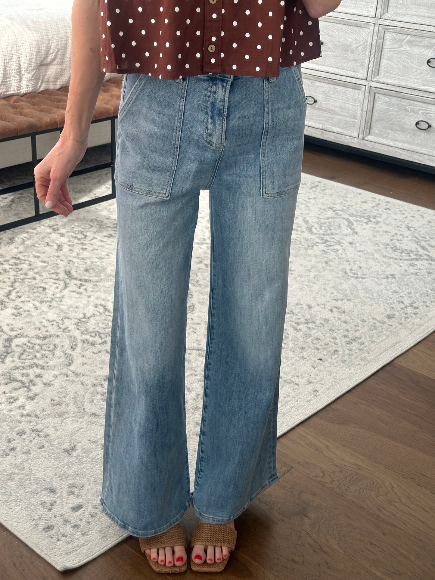 Light Wash Wide Leg Jeans