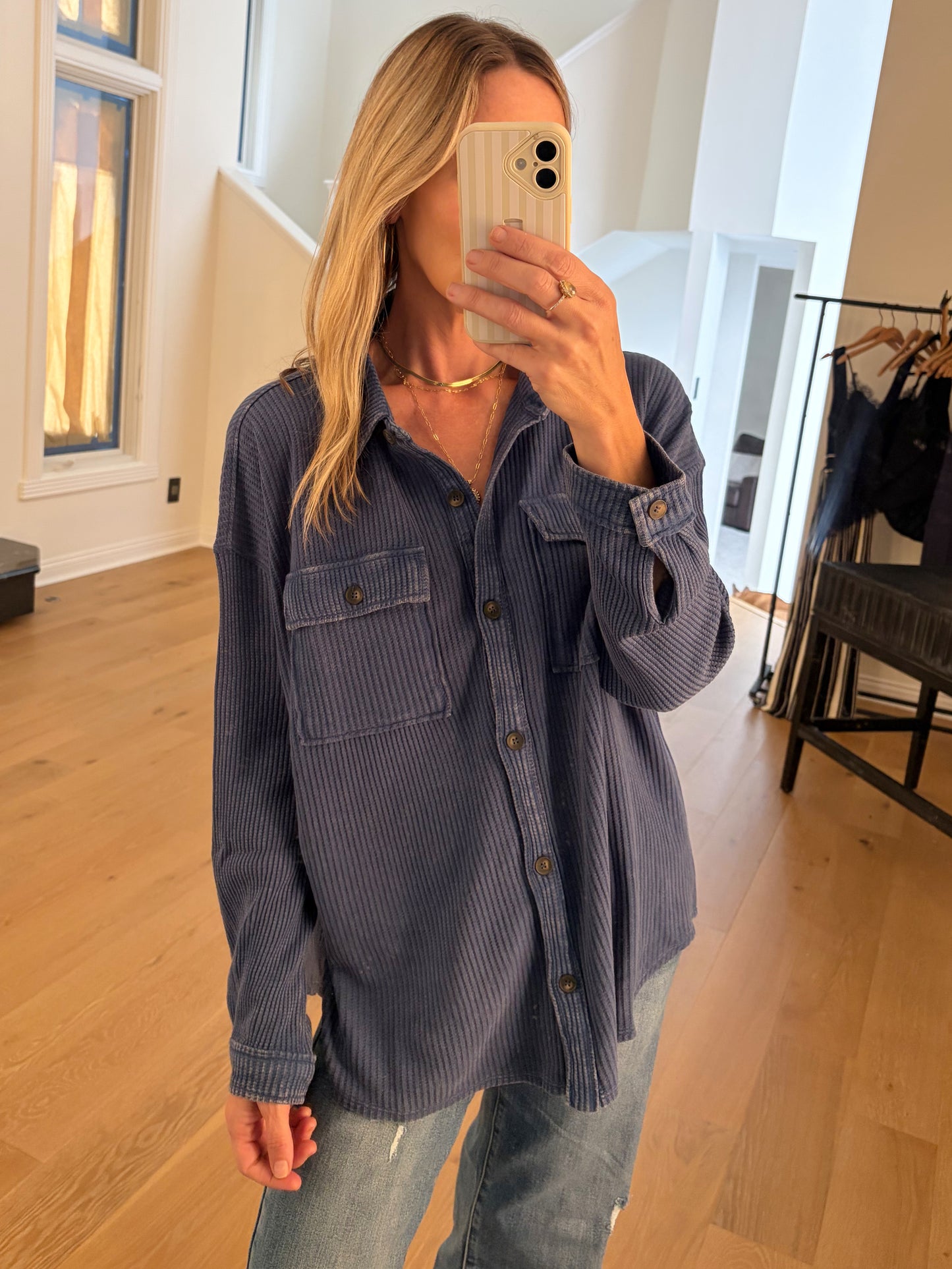 Soft Jacket- Denim Blue