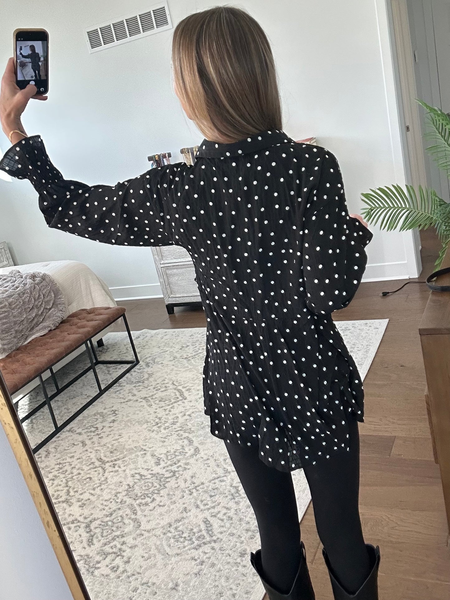 Black Polka Dot Tunic