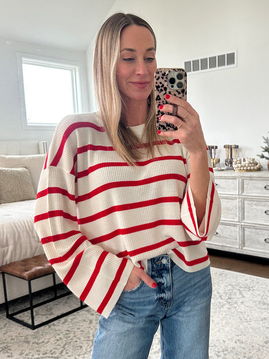 Red & Ivory Sweater