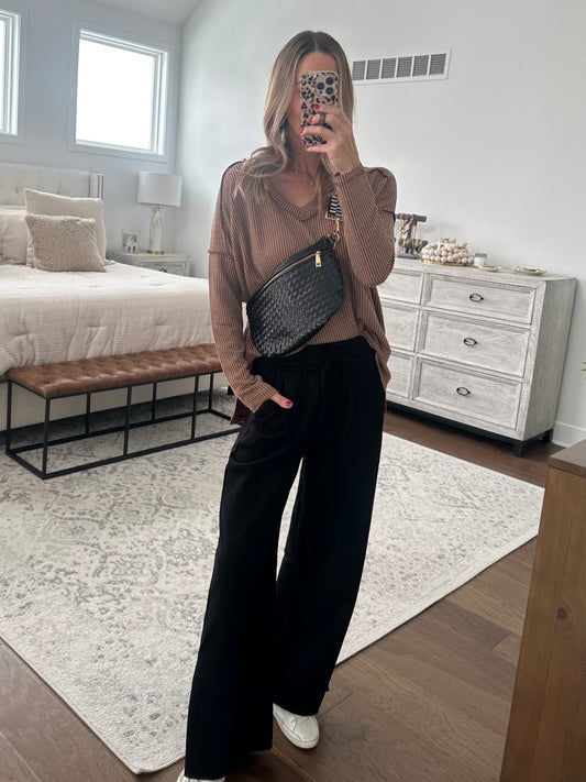 Fleece Lined Pant- Black