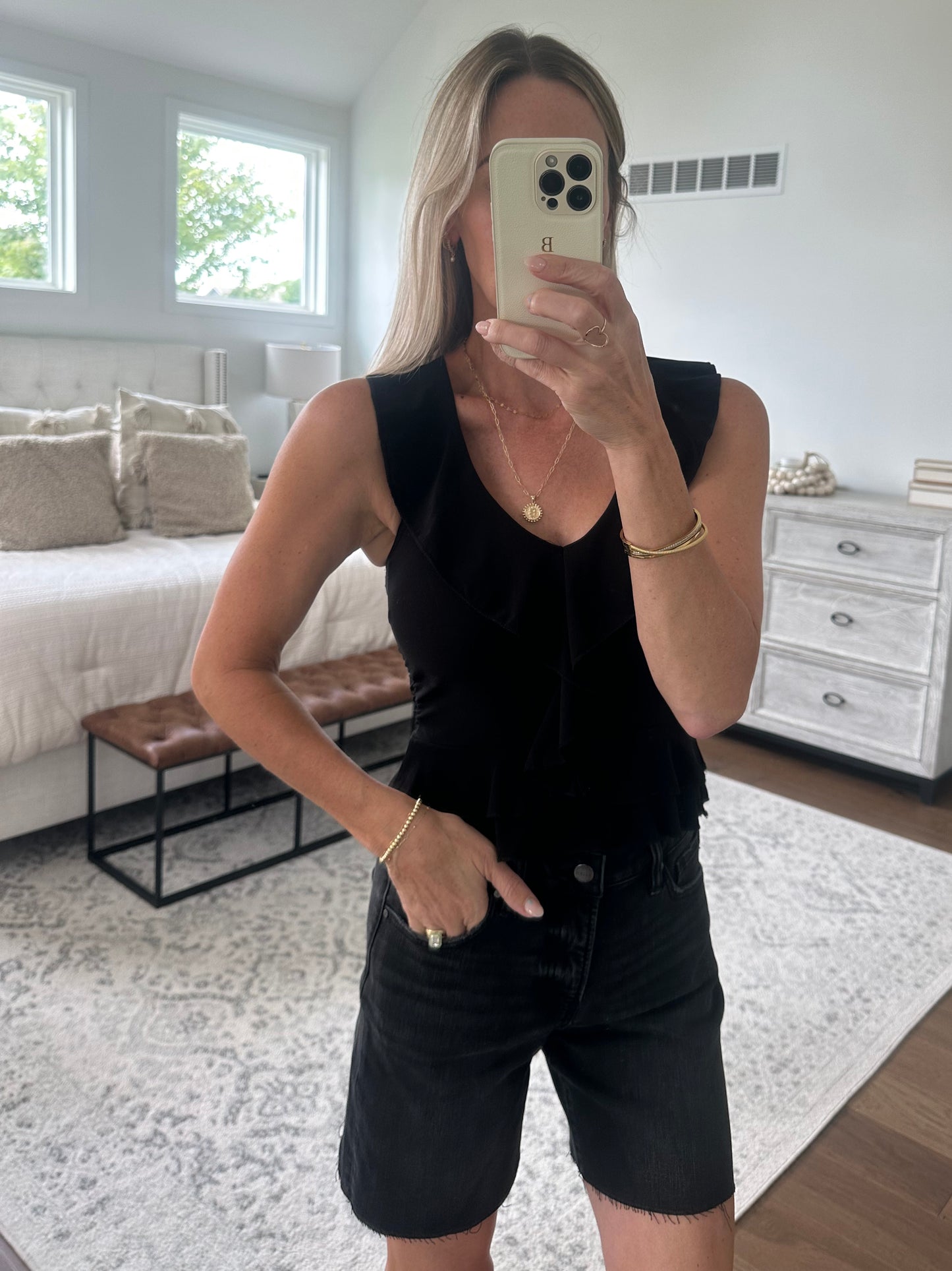 Black Ruffle Tank