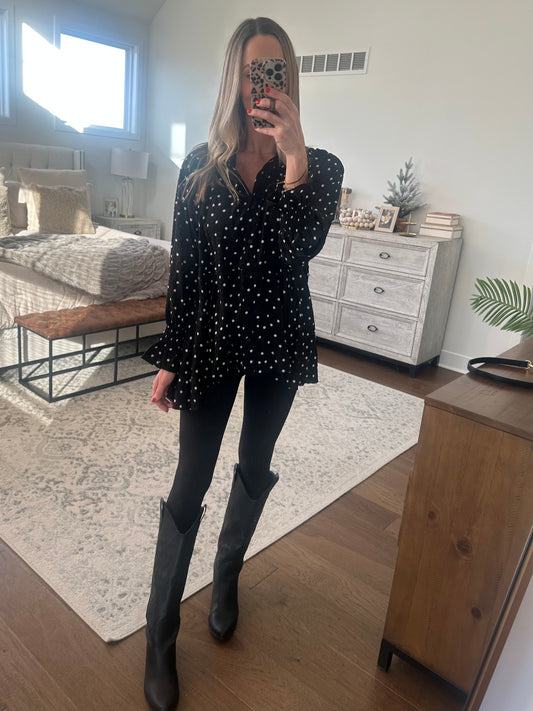 Black Polka Dot Tunic