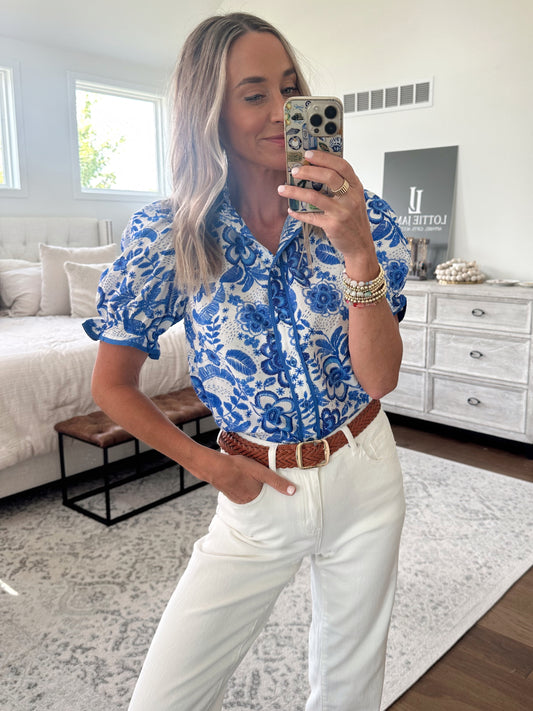 Blue & White Blouse