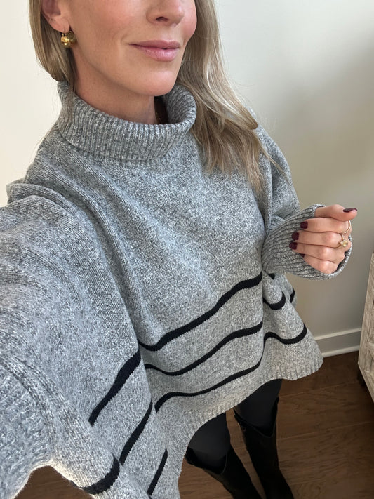 Grey Cowl Neck Sweater