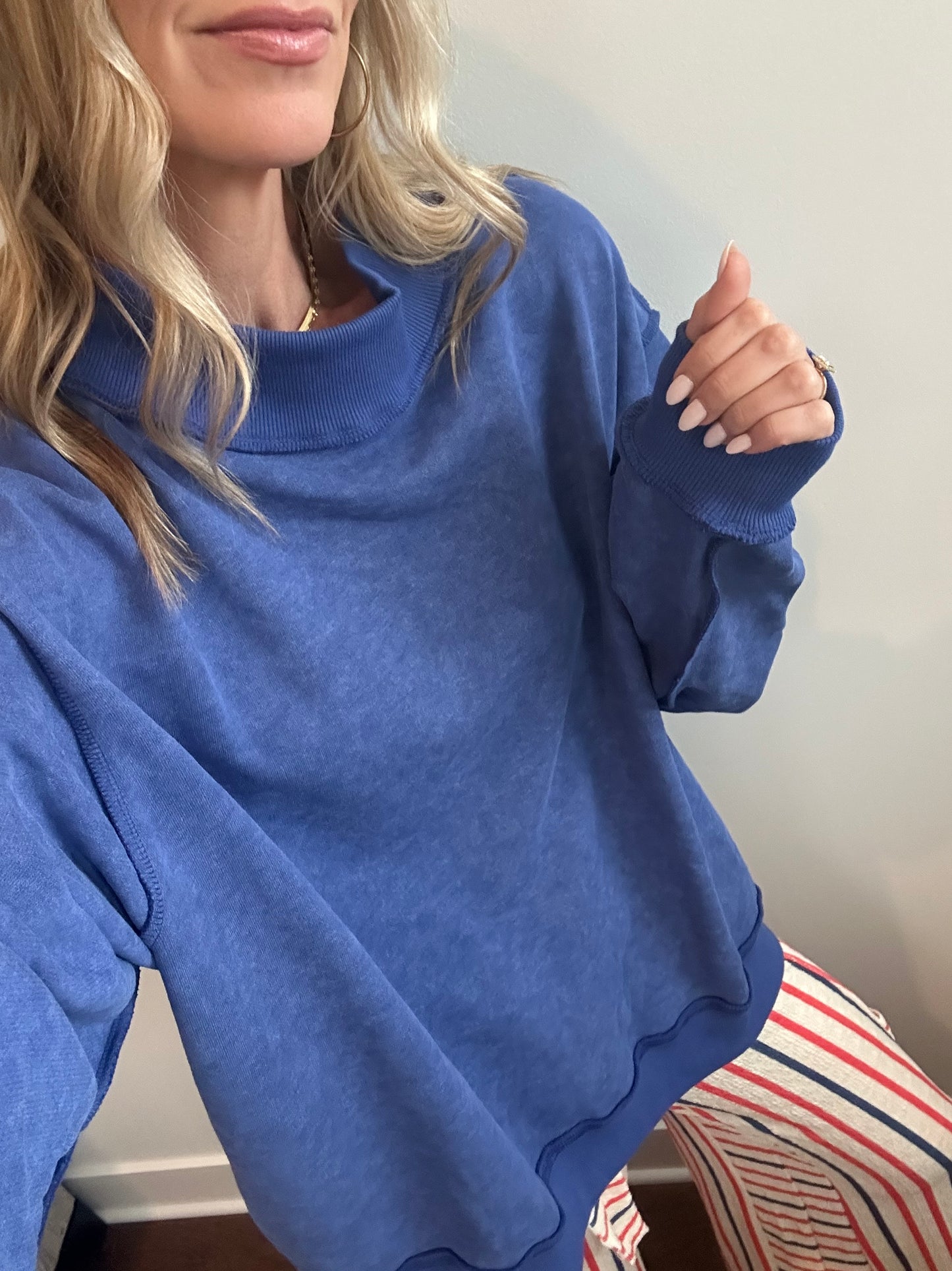 Royal Mock Neck Sweatshirt