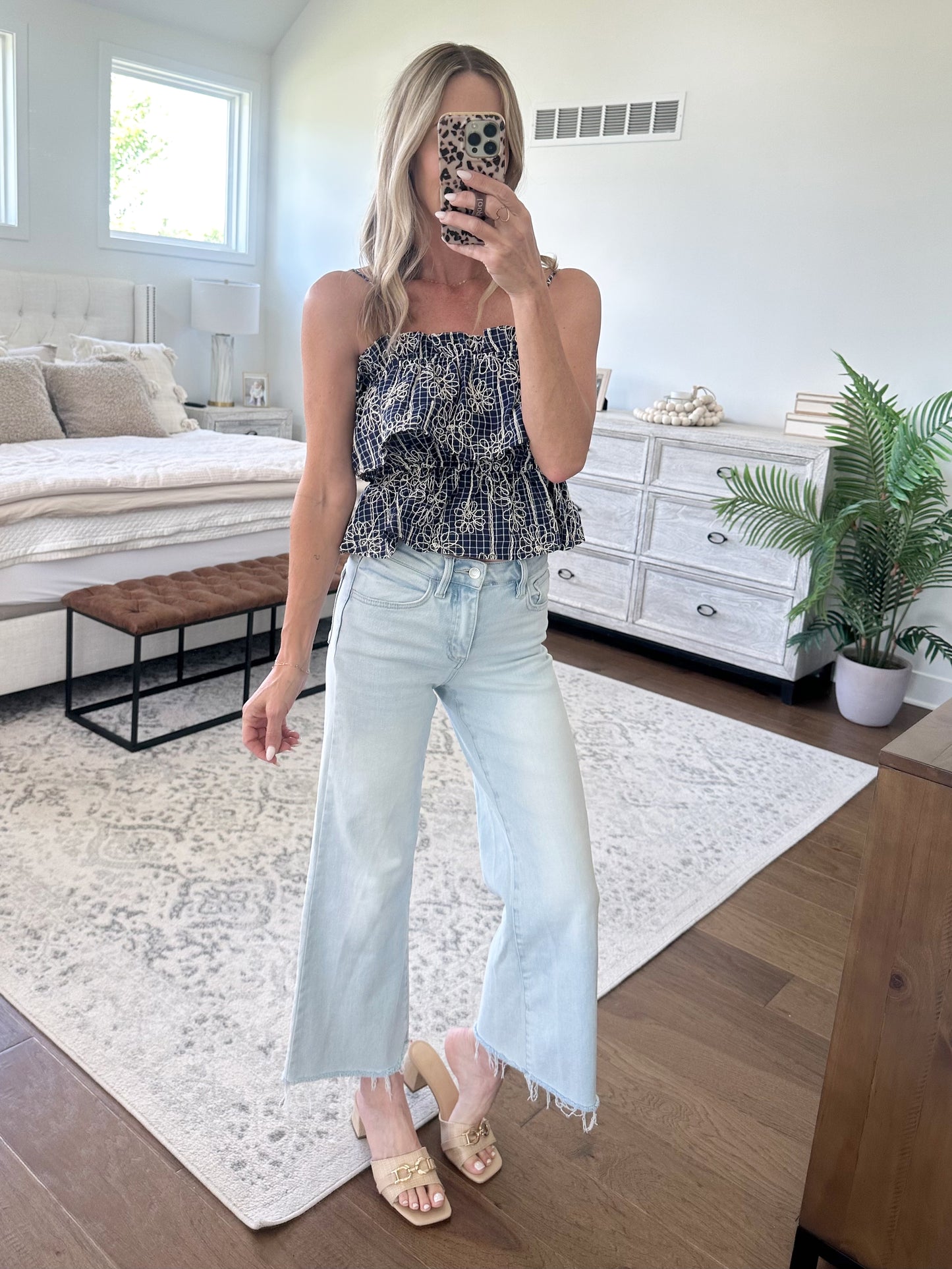 Navy Ruffle Tank