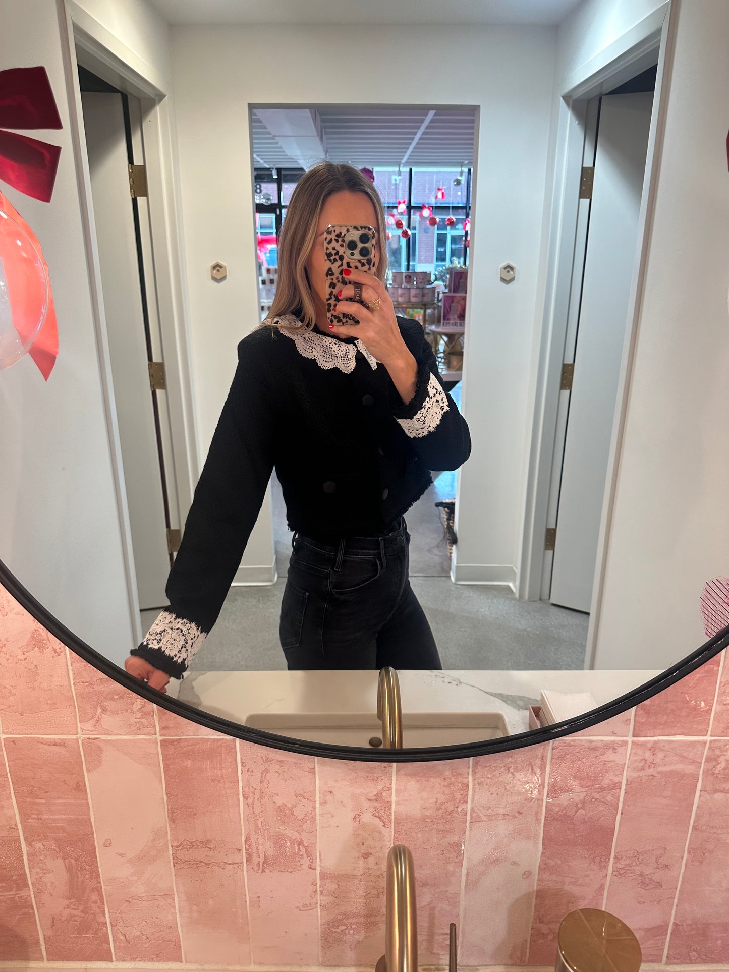 Lace Trim Tweed Jacket