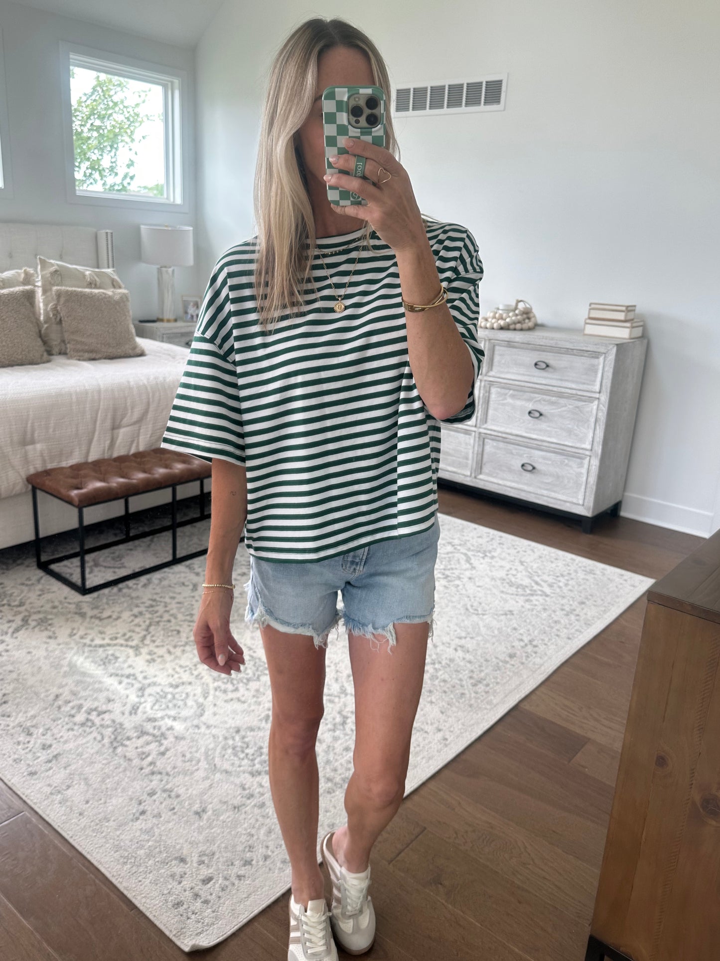 Oversized Boyfriend Tee- Green