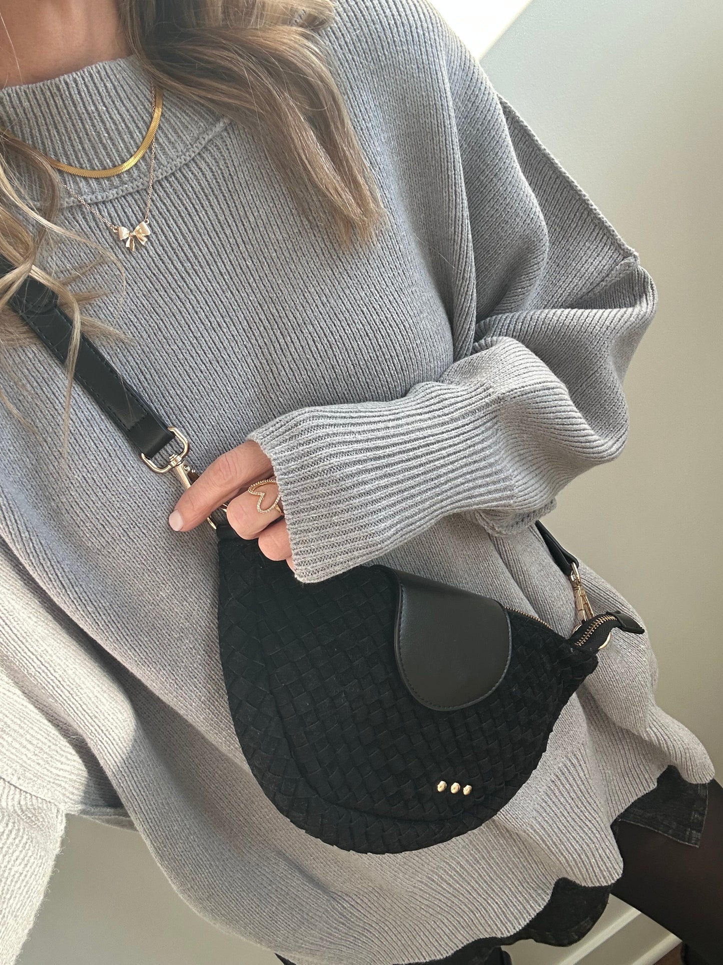 Suede Crossbody- Black