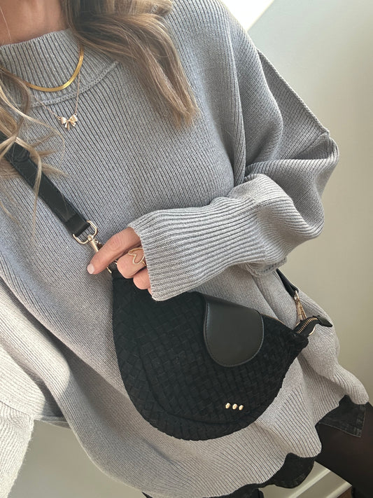 Suede Crossbody- Black