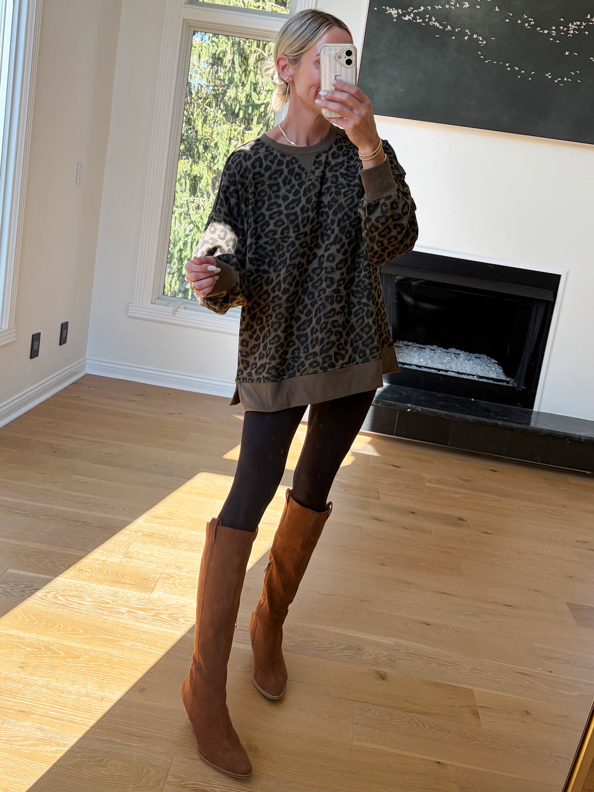 Olive Leopard Top