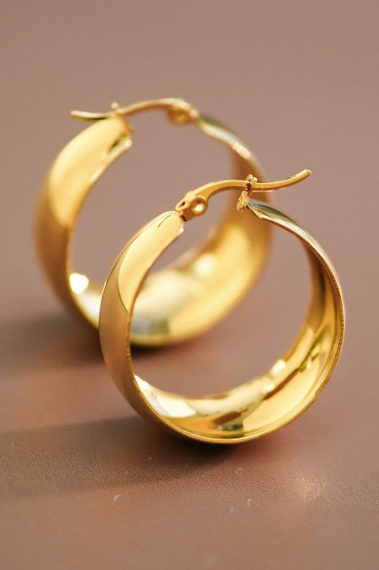 Gold Thick Hoops