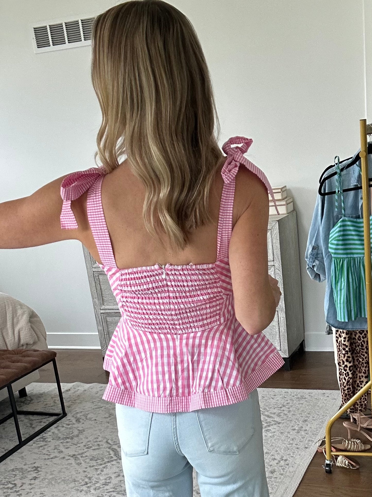 Pink Gingham Tank