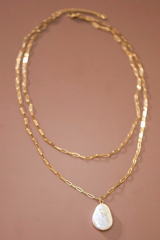Layered Pearl Necklace- 18k gold