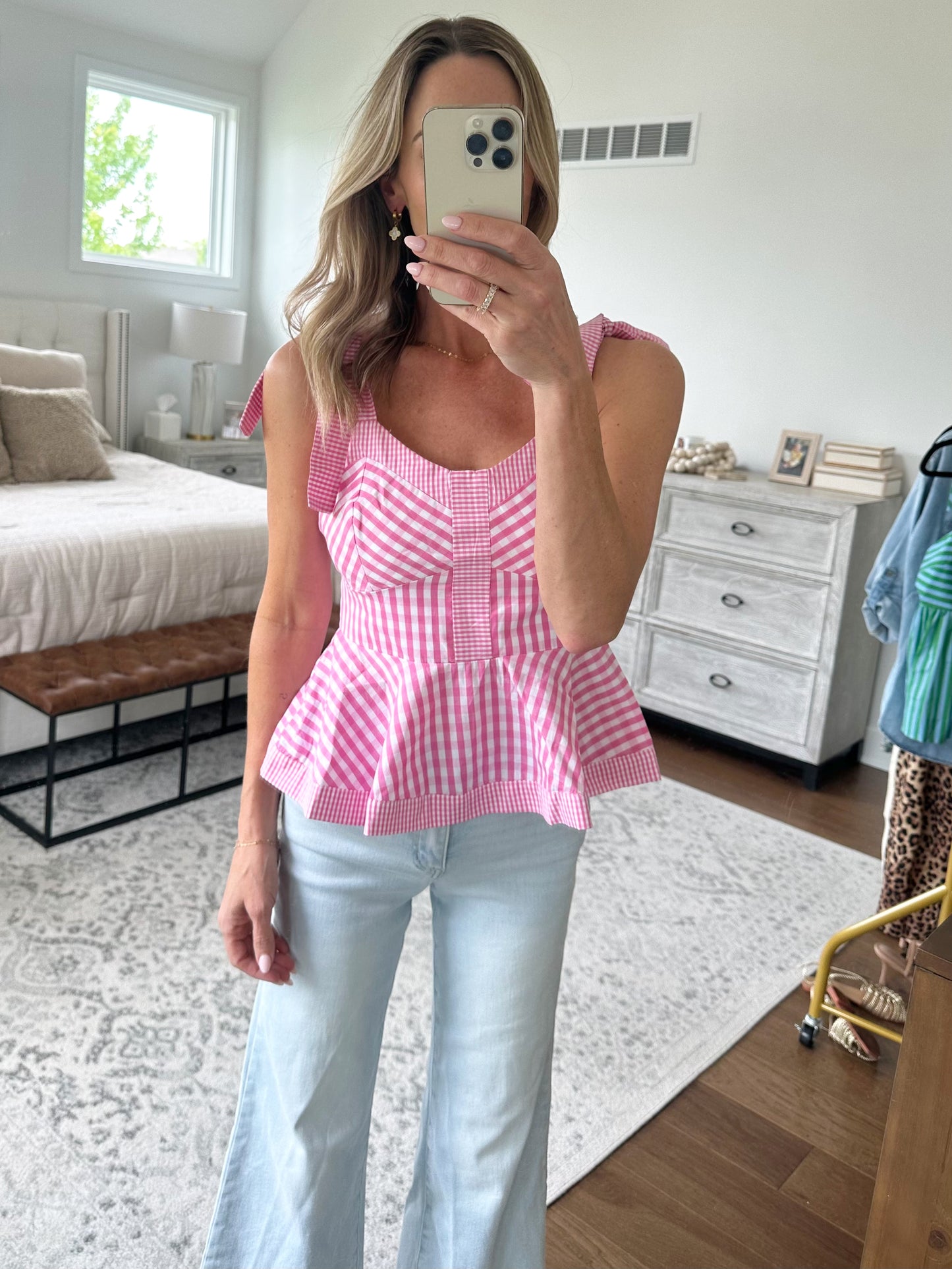 Pink Gingham Tank