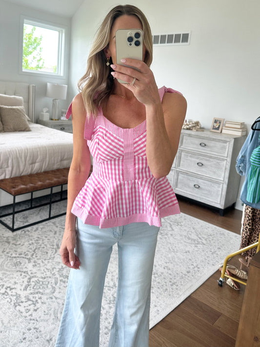 Pink Gingham Tank