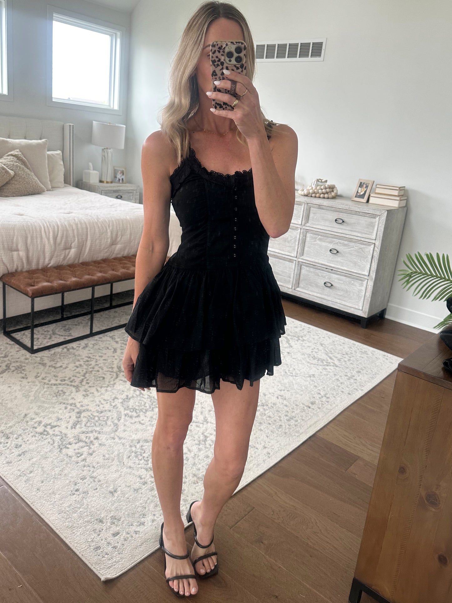 Black Ruffle Tank Dress