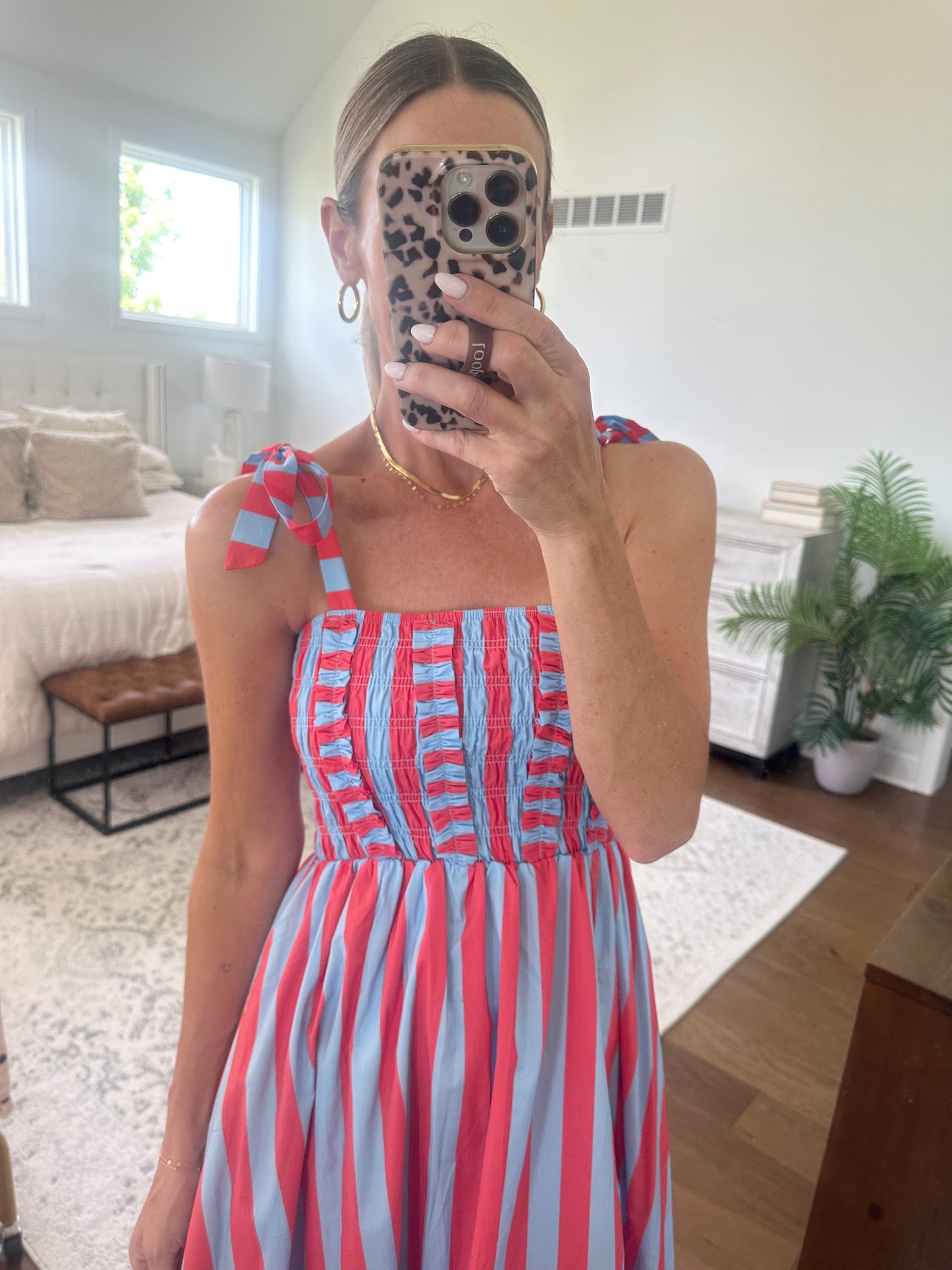 Red & Blue Tie Dress