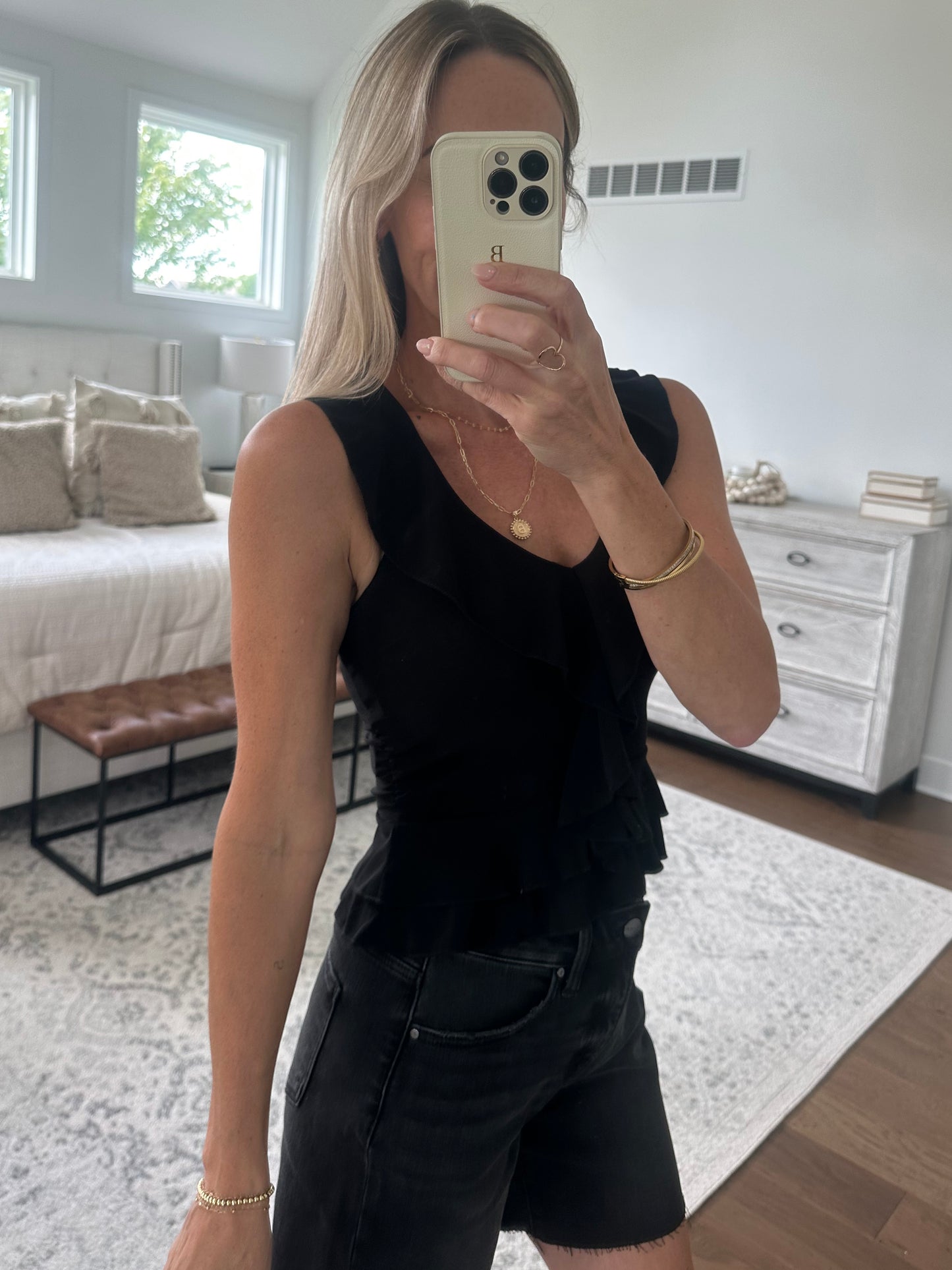 Black Ruffle Tank