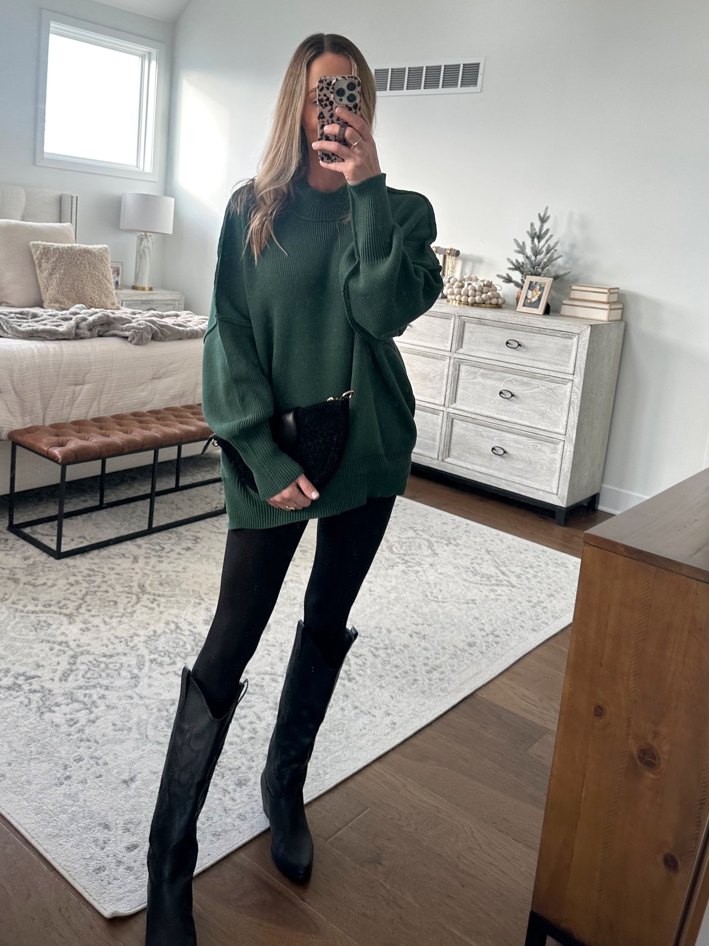 Oversized Sweater- Hunter Green