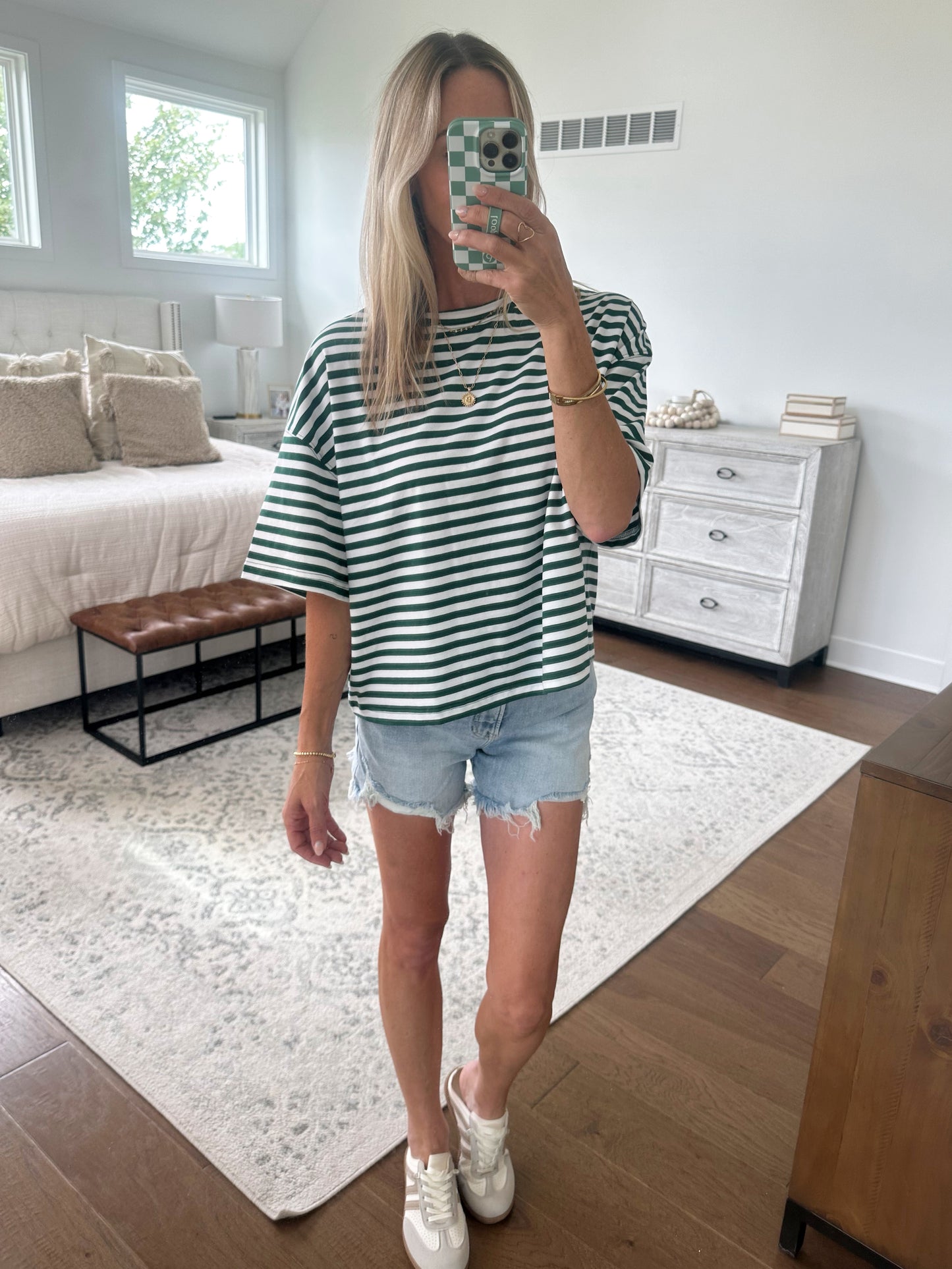 Oversized Boyfriend Tee- Green
