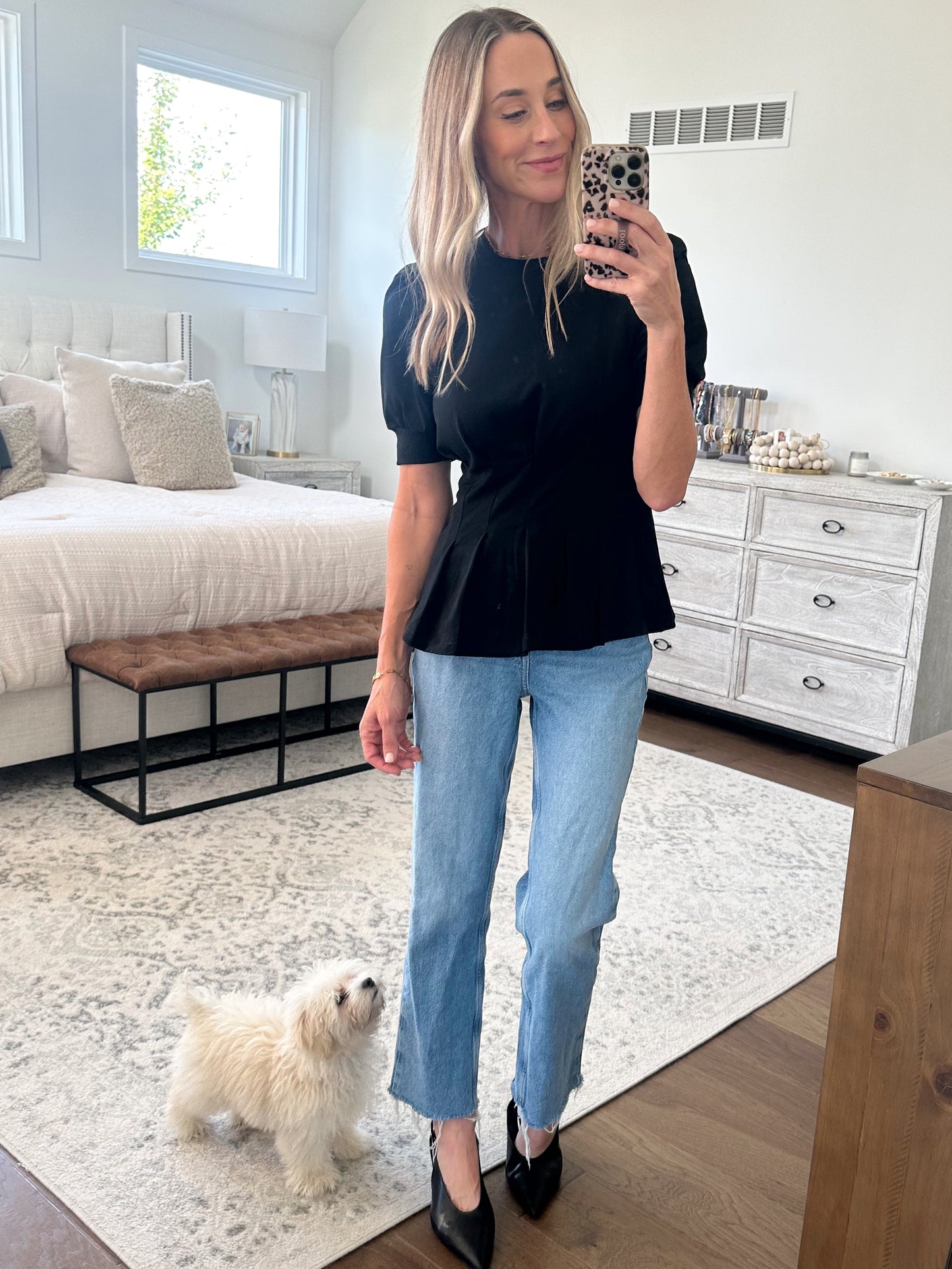 Black Peplum Top