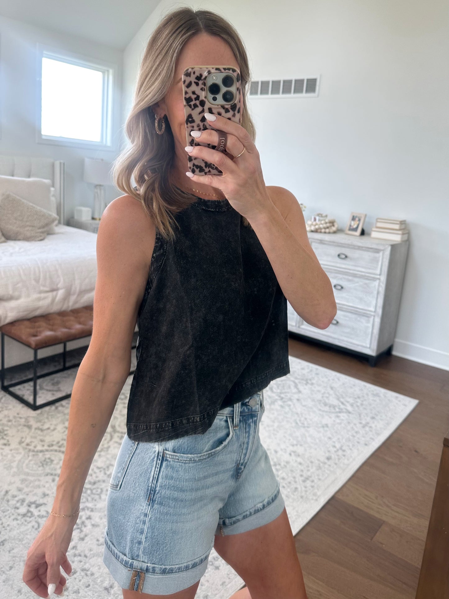 Button Back Woven Top