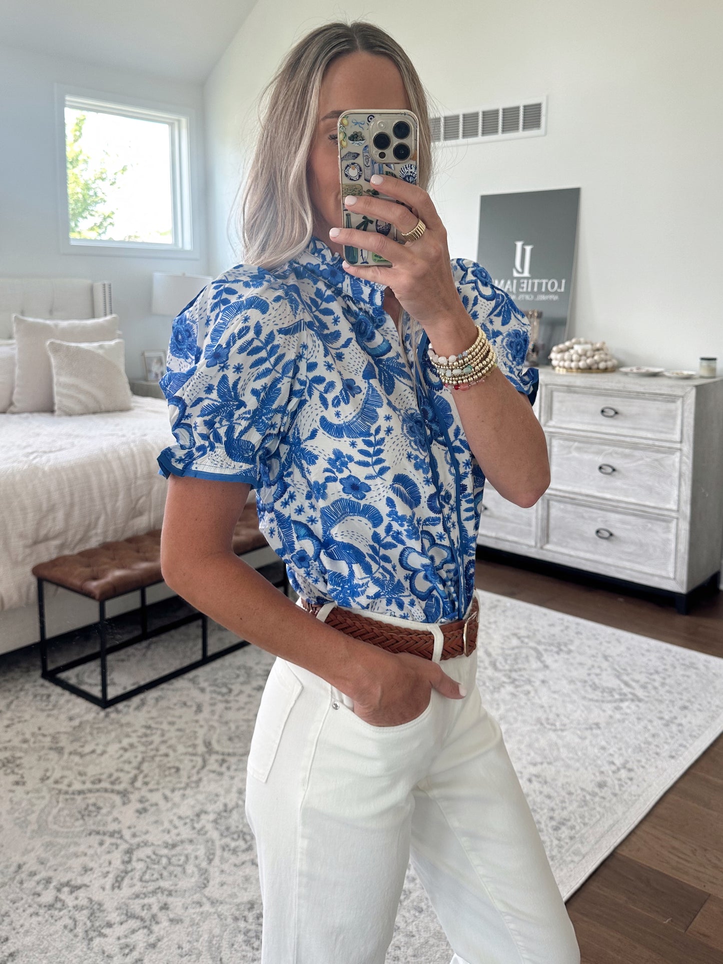 Blue & White Blouse