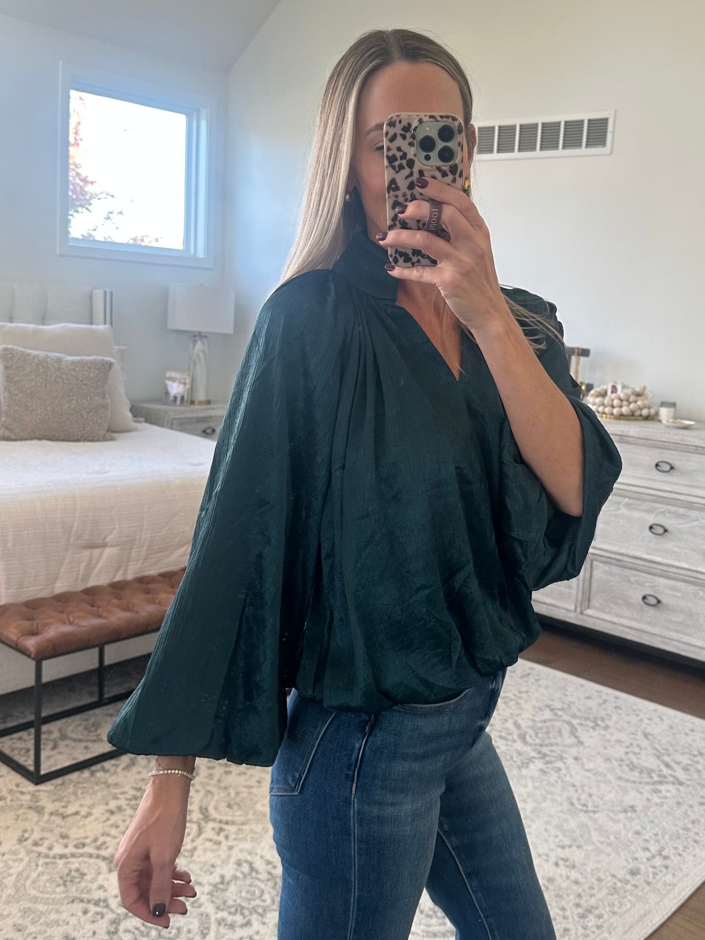 Emerald Bubble Hem Top