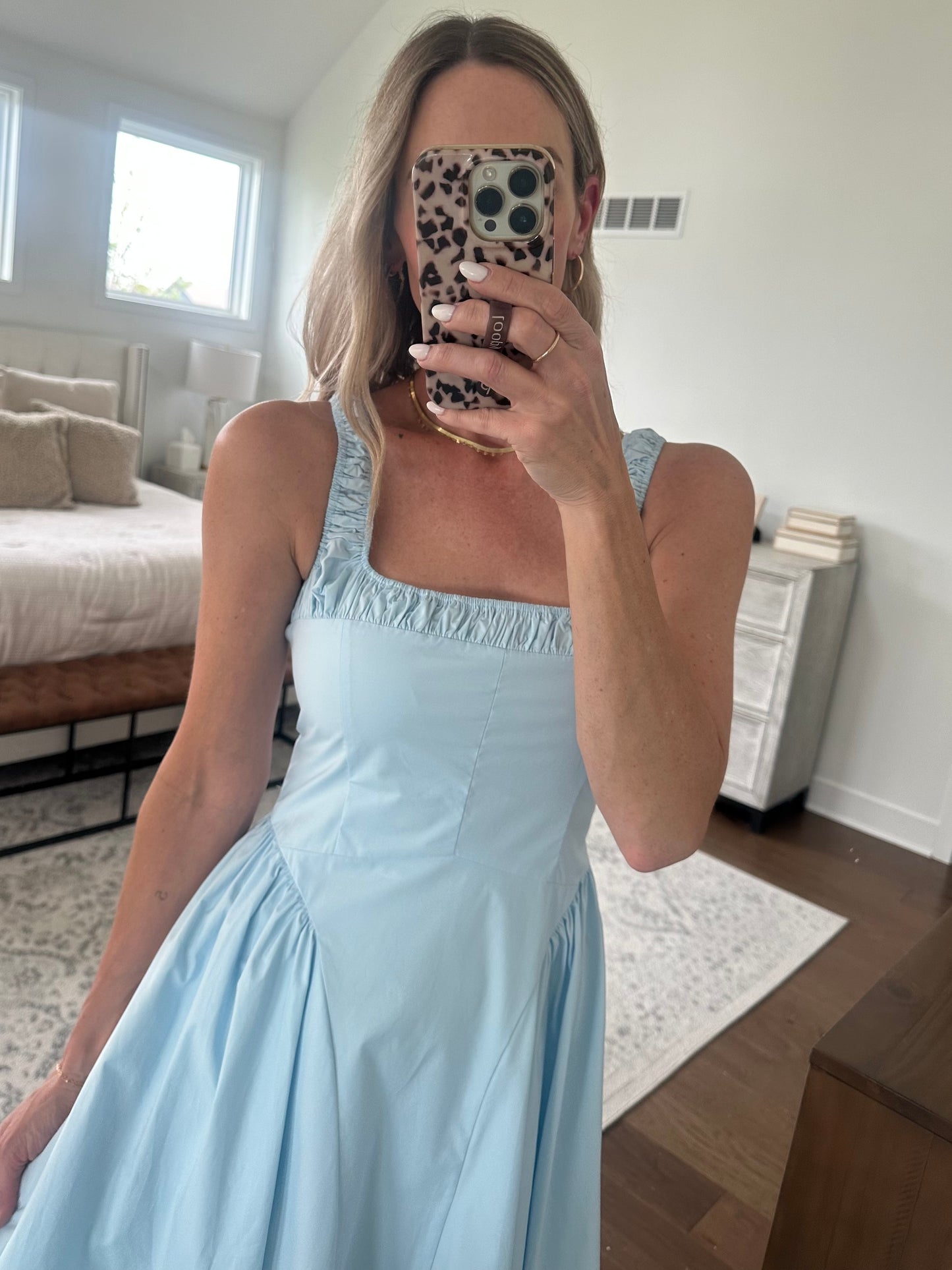 Blue Drop Waist Dress