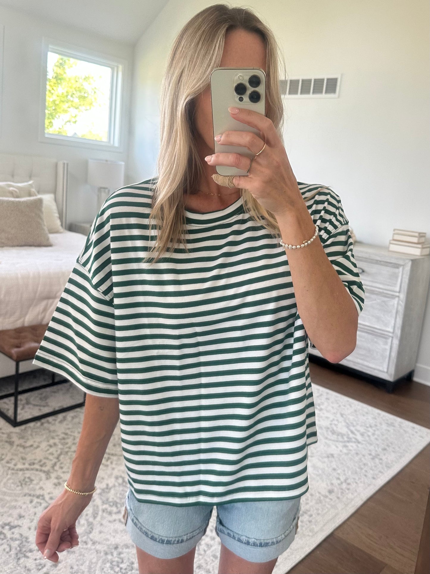 Oversized Boyfriend Tee- Green