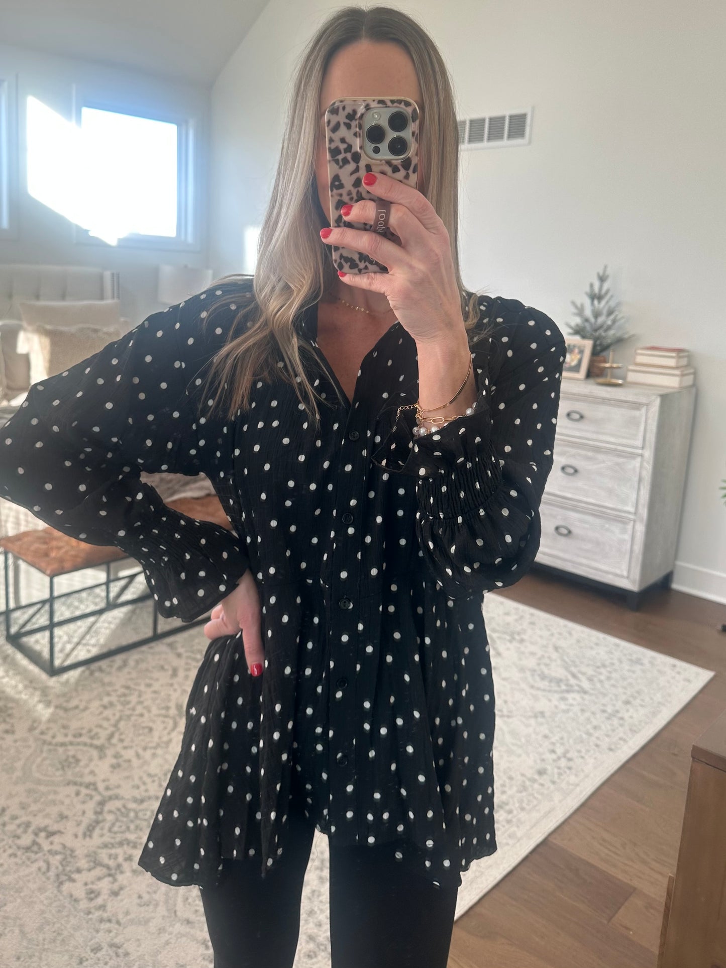 Black Polka Dot Tunic