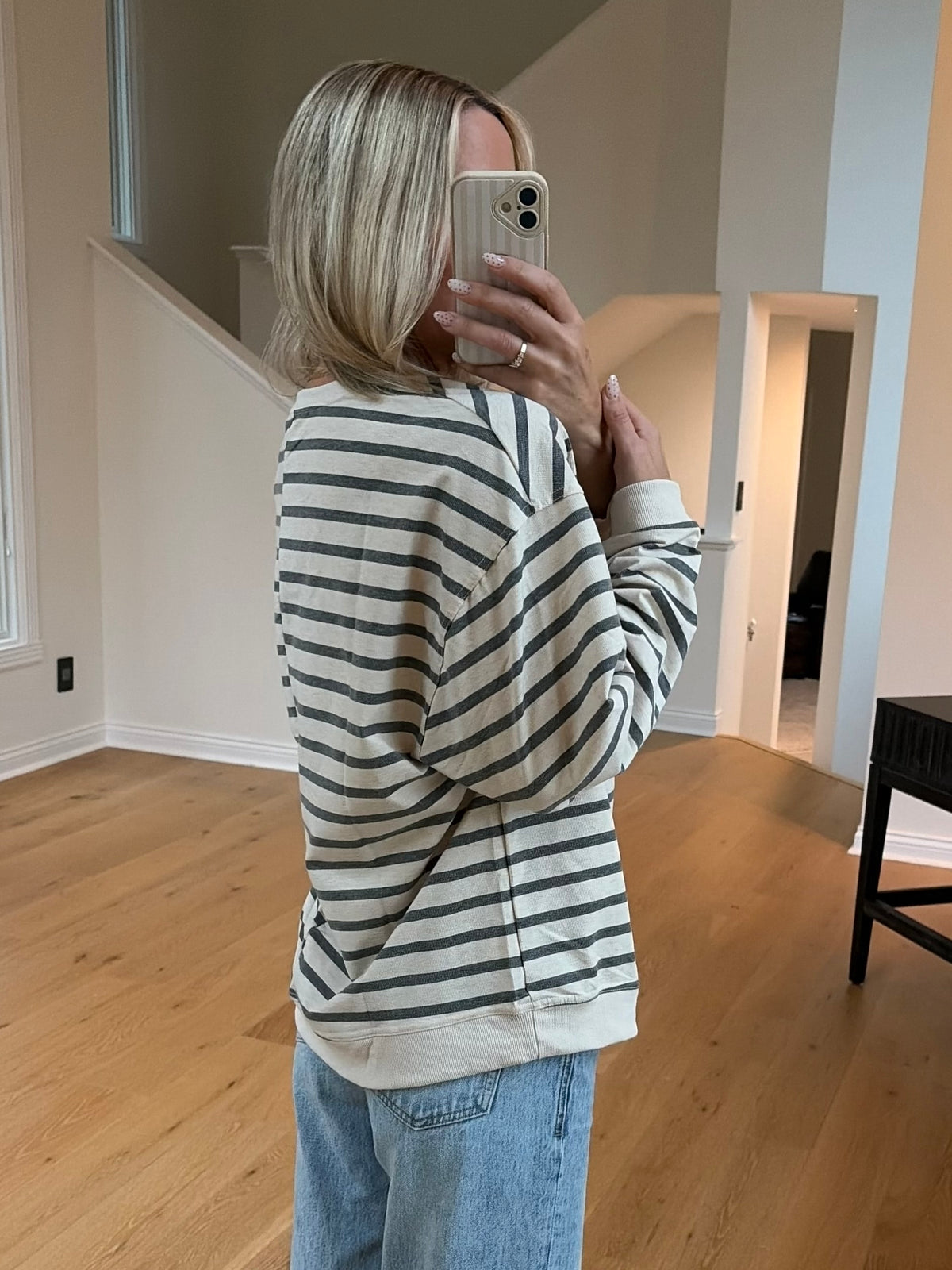 Grey Striped Pullover