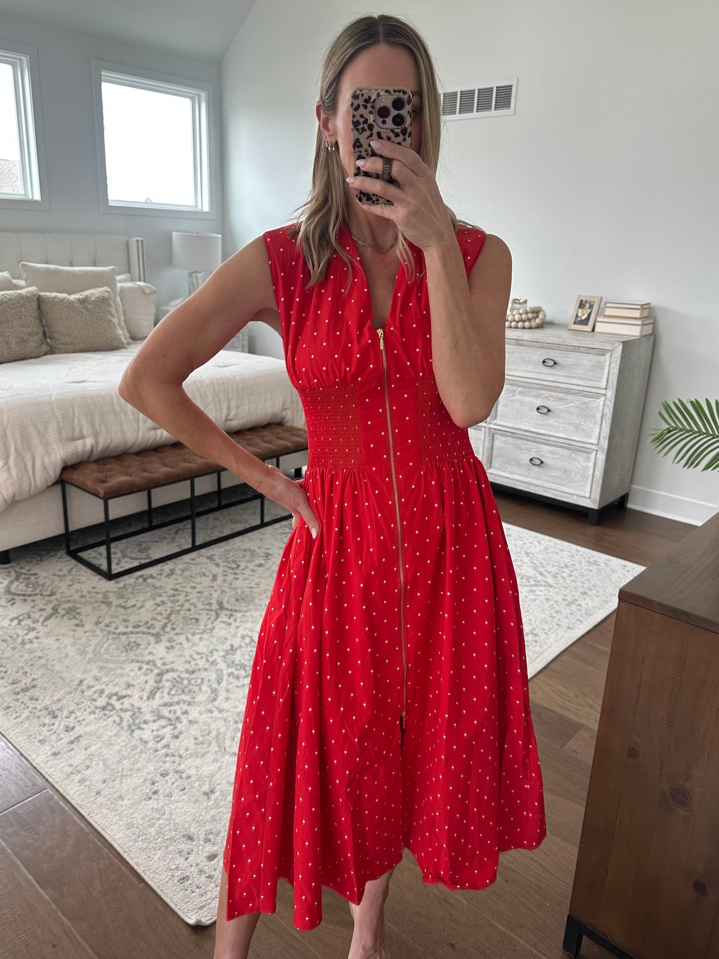 Red Polka Dot Midi