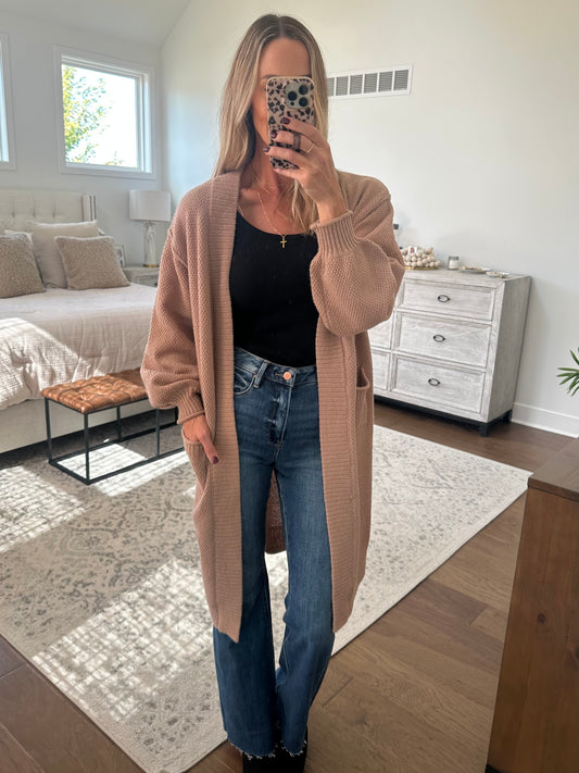 Long Camel Cardigan