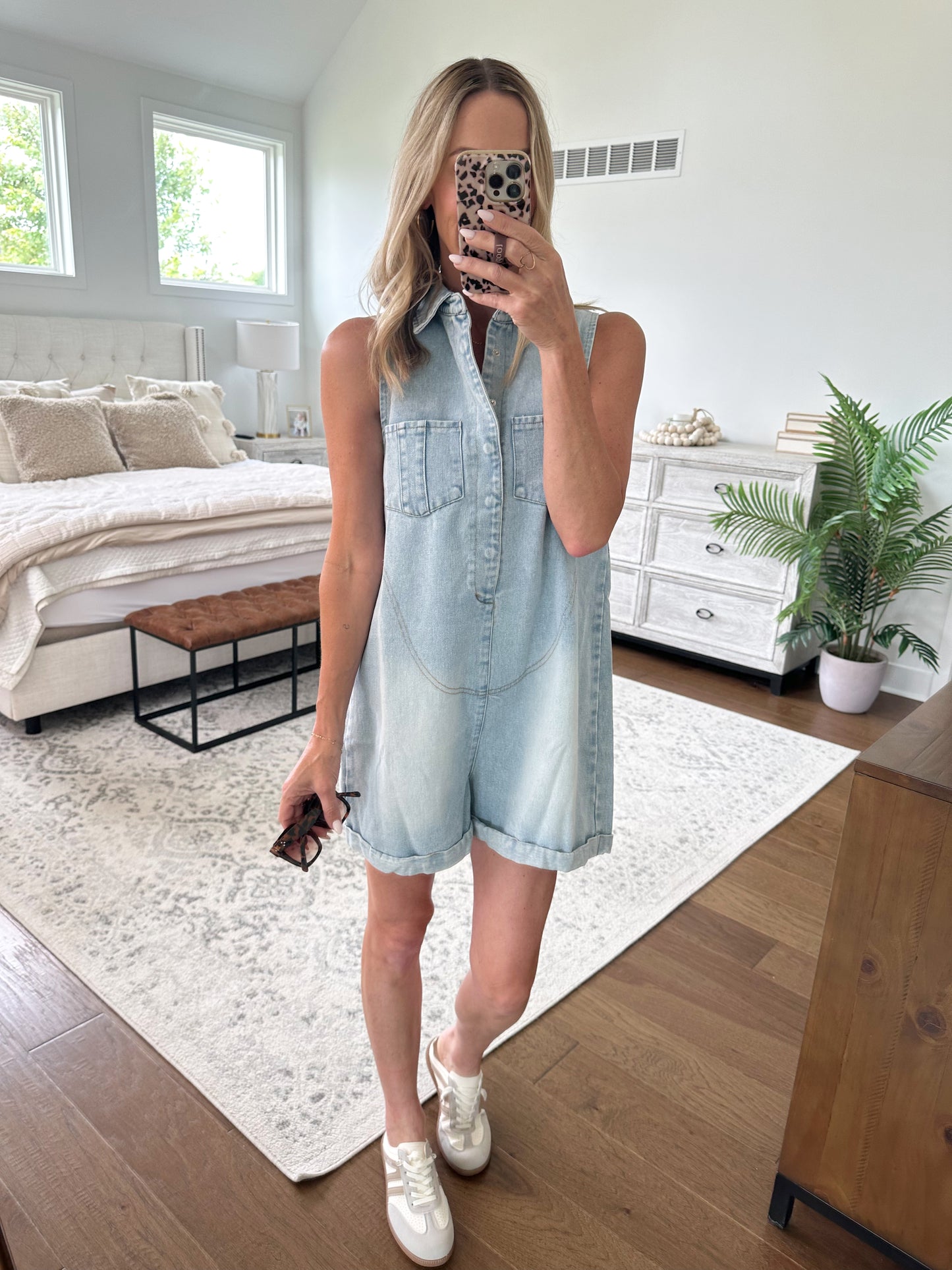 Sleeveless Denim Romper