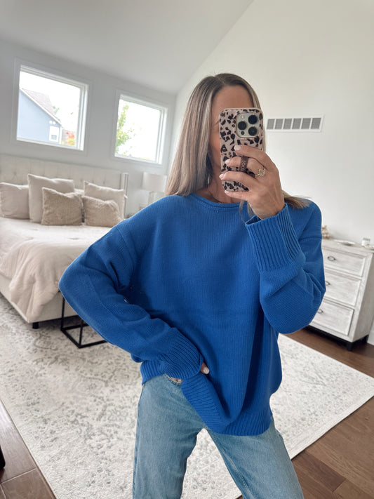 Slouchy Cobalt Sweater