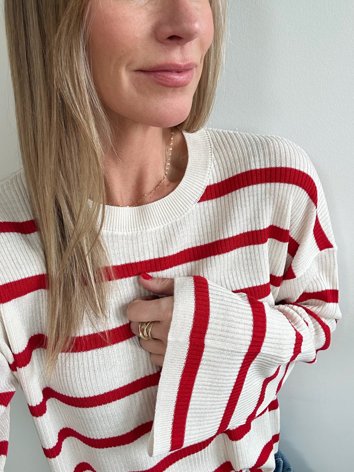 Red & Ivory Sweater