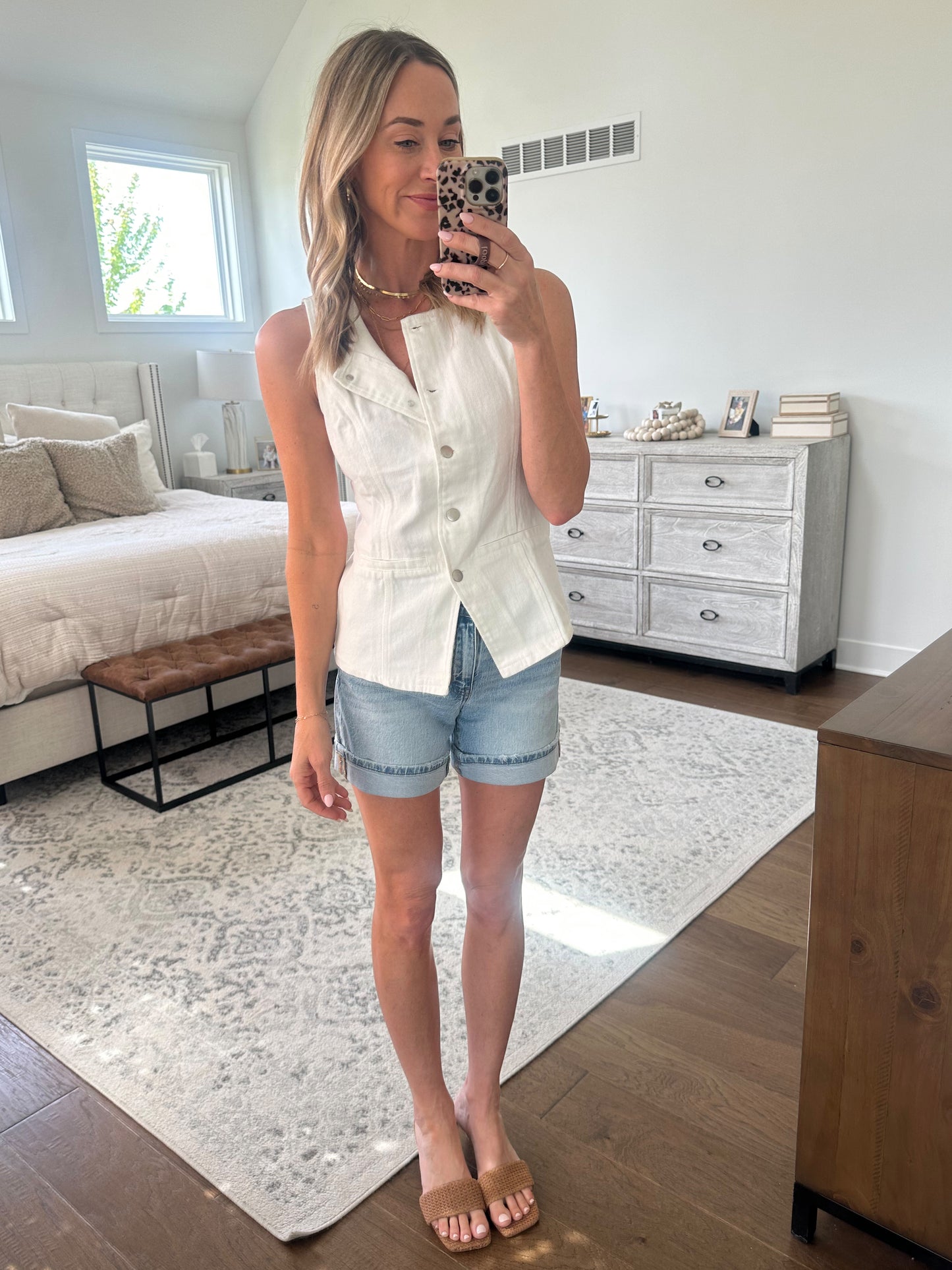 Denim Vest- Ivory