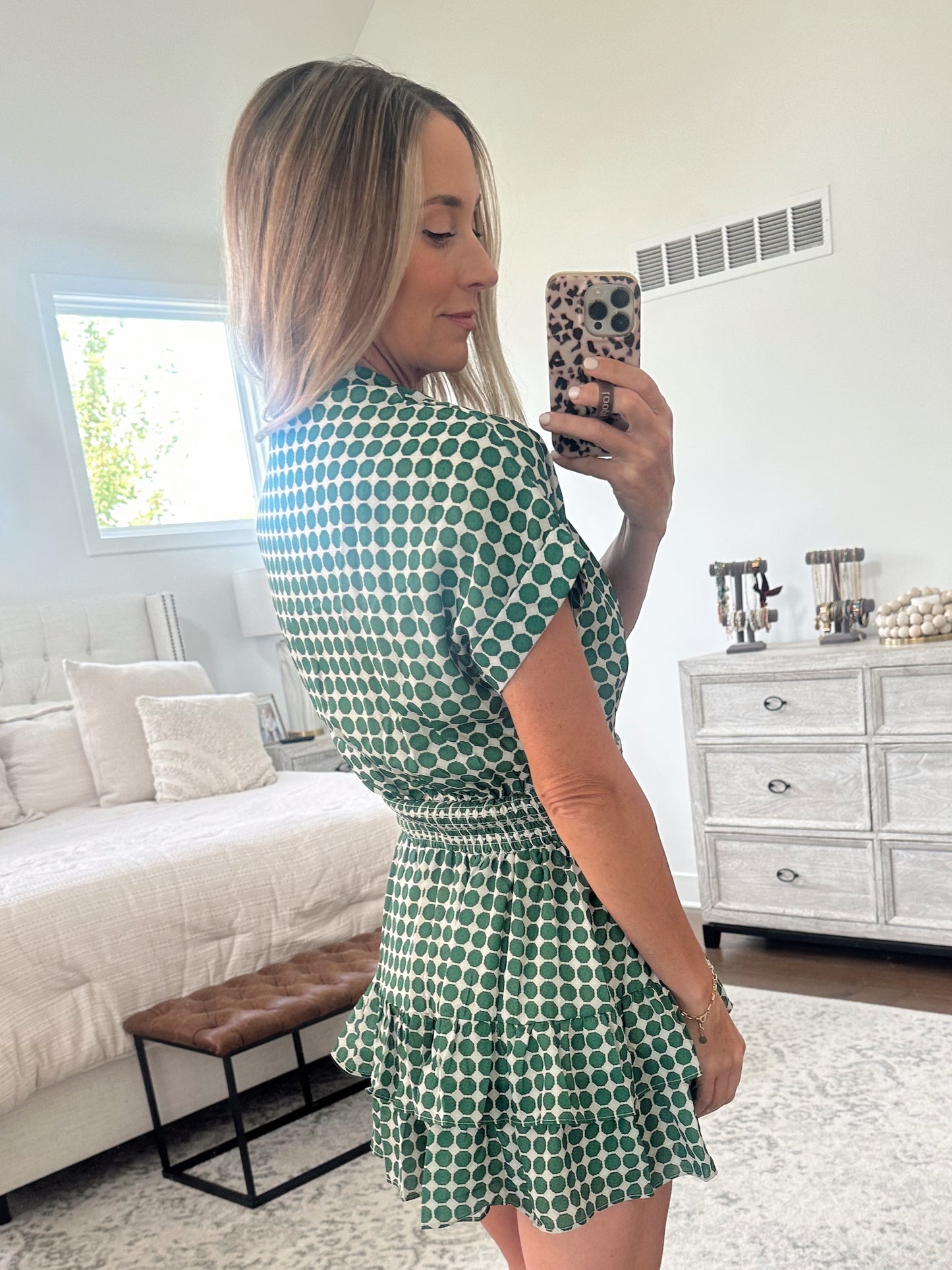 Green Smocked Dress