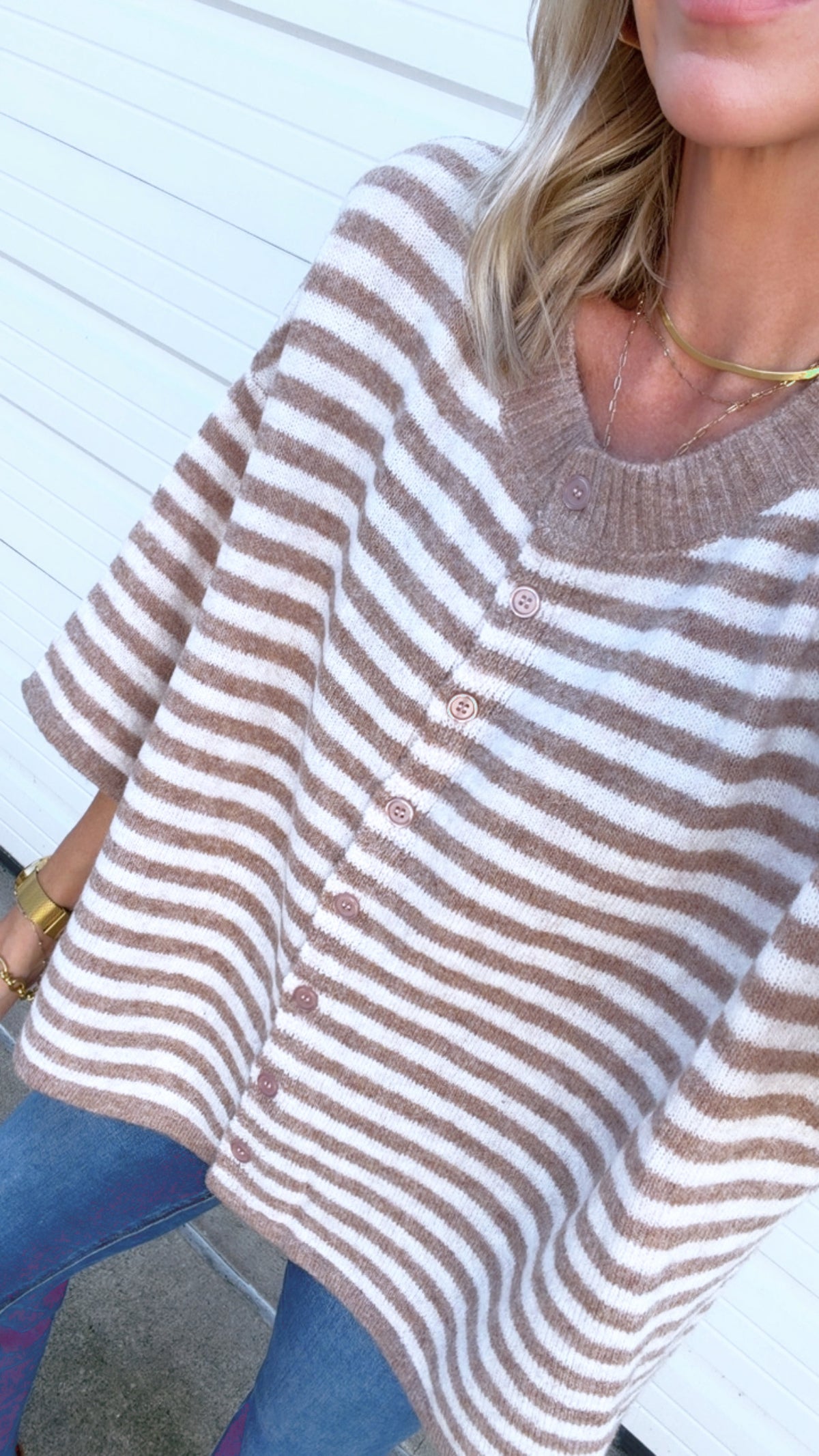 Mocha/Ivory Striped Cardi