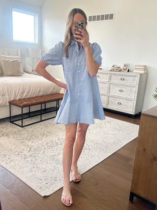 Chambray Striped Dress