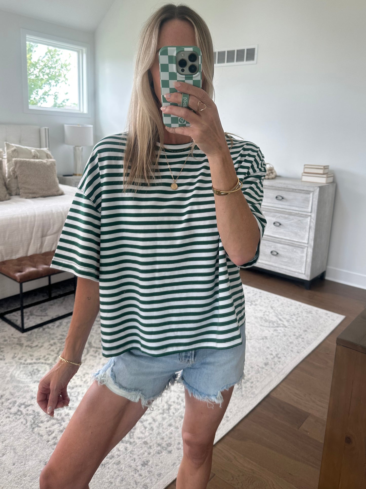 Oversized Boyfriend Tee- Green
