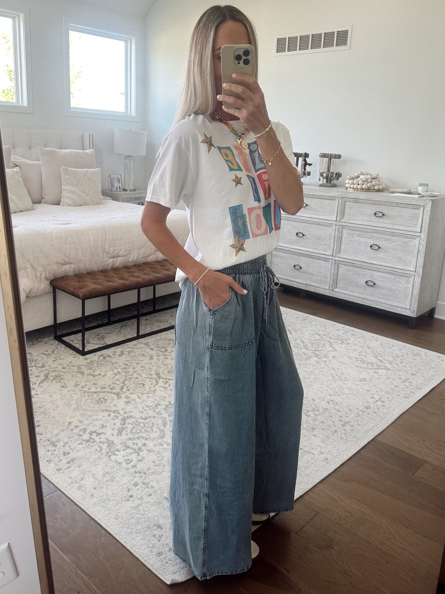 Chambray Palazzo Pant