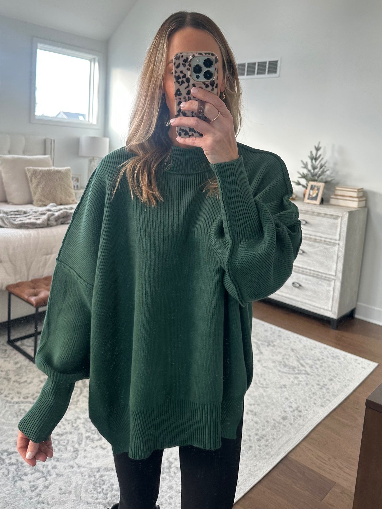 Oversized Sweater- Hunter Green